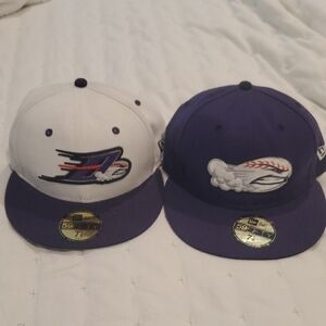 New Era Purple & White WS Dash Fitted Hats (2 Hats)